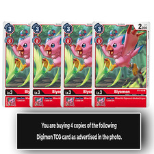Biyomon - BT1-012 U - Uncommon Digimon TCG Card Playset Red