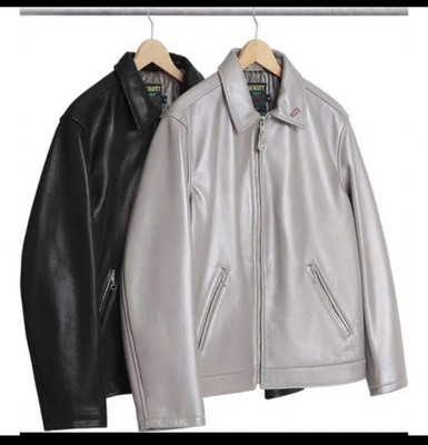 supreme schott collaboration leather work jacket black size S mint