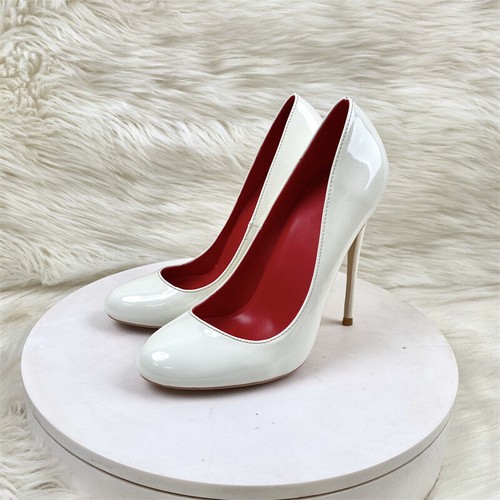 2024 Neu Damenschuhe runde Spitze High Heels Pumps Damen Party Absatz rotes Futter - Bild 14 von 25