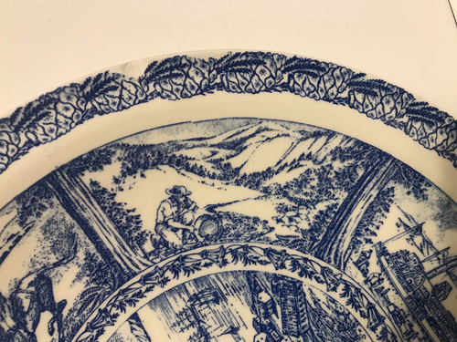 VERNON KILNS, RARE CA COMMEMORATIVE PLATE, "MONTEREY - FIRST CAPITAL 1850" BLUE - Picture 5 of 12