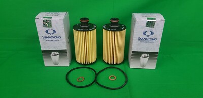 GENUINE SSANGYONG MUSSO UTE Q200 SERIES 2.2 L TD OIL FILTER VALUE PACK (2 EA)