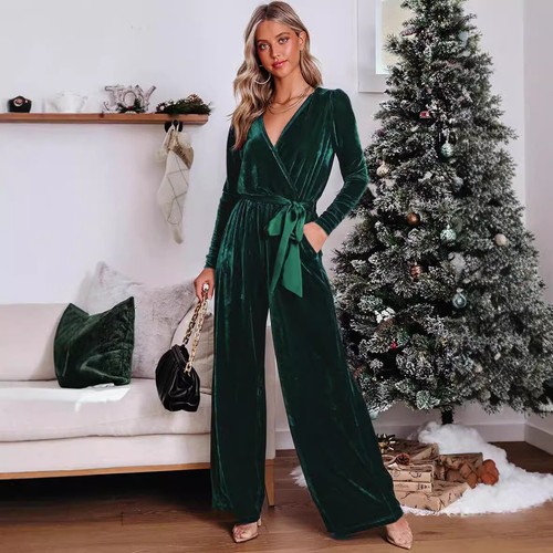 Casual solid color long sleeve jumpsuit - Picture 4 of 24