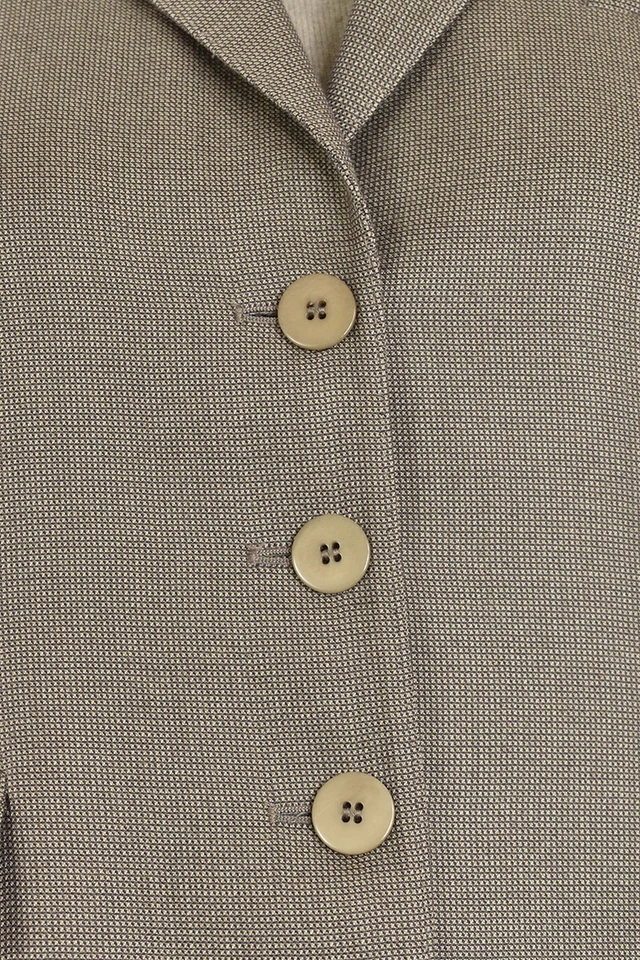 Chaqueta blazer para mujer Armani Collezioni color topo ojo de pájaro mezcla seda/cachemira talla 14 Foto 3 de 4