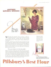 1929 Pillsbury Best Flour Vintage Print Ad Another Kitchen Mystery Flavor