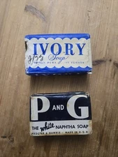 2 Piece Lot Vintage Ivory Soap Bar and Proctor & Gamble Soap, Large Bars