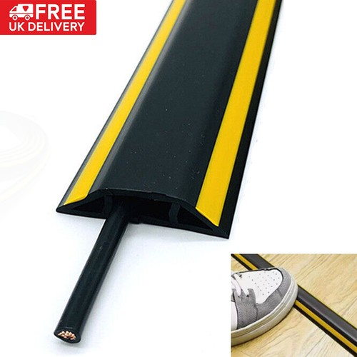 Cable Tidy Ramp 1M/2M Cable Tidy Floor Wire Protector Ramp Cover Lead Trips Bumper Soft ...