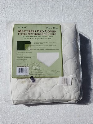 Pack n Play Mattress Cover TL Care Quilted Waterproof Organic Cotton 27x39