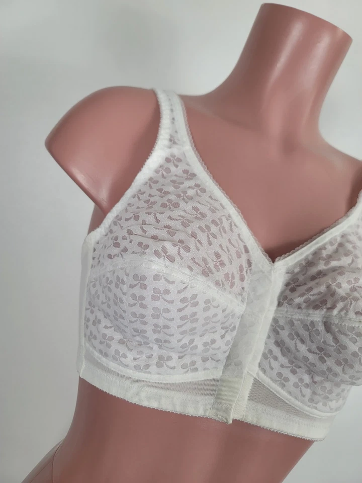 Sujetador bala vintage Bestform cierre frontal blanco transparente 38B nuevo con etiquetas pinup Rockabilly Foto 2 de 4