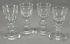Set of 4 Signed Steuben #7877 Teardrop 3 7/8 Inch Blown Crystal Cordial Glasses