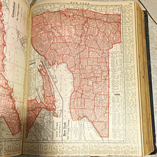 The Volume Library 1914 Vintage Atlas Maps Bo...
