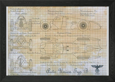 Audi Auto Union Typ B Gerahmtes Wandbild Poster Leinwanddruck Bild