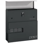 HOMCOM Wall Mounted Post Box, Weatherproof Letterbox with Lock, Grey