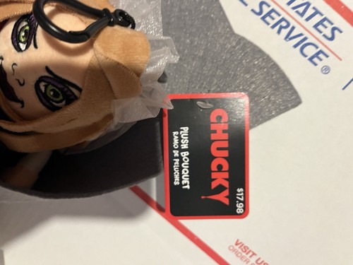 Neu Chucky & Tiffany 13 Zoll Valentinstag Plüschstrauß schwarze Rosen Ruz Kinderspiel - Bild 3 von 5