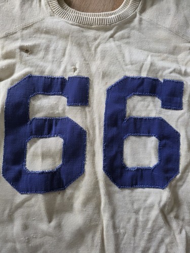 40er 50er Jahre Vintage Game Worn Fußball Trikot # 66 Markenlos - Bild 2 von 10