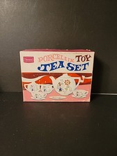 SEARS Mini TEA SET 11 PC Teapot Creamer Sugar 3 C  S Original Box Complete Set