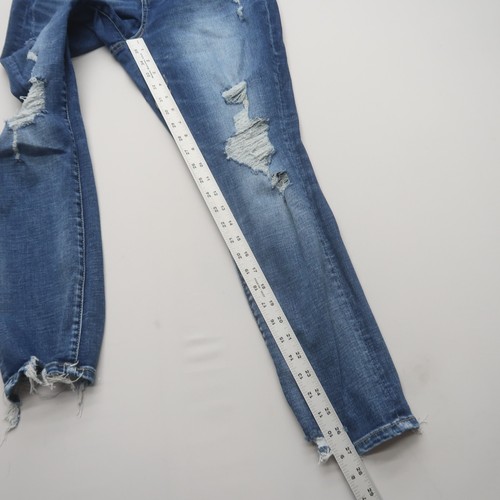 Pantalones de mezclilla BKE para mujer Billie calce ajustado tiro alto talla 33 lavado oscuro desgastado elástico - Imagen 8 de 11