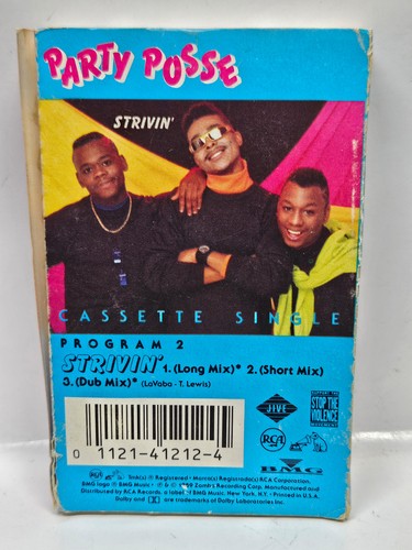 Cassette Tape Single Party Posse Keep Dancin / Strivin 1989 - Picture 2 of 4