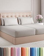 Split King 7 Piece Sheet Set Comfy Breathable Cooling Soft Hotel Luxury B...