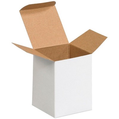 White Folding Gift Boxes, 3'' x 3'' x 4'', Pack of 250, Easy to Assemble Reverse...
