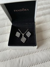 Pandora Necklace and Earring Set In Original Box