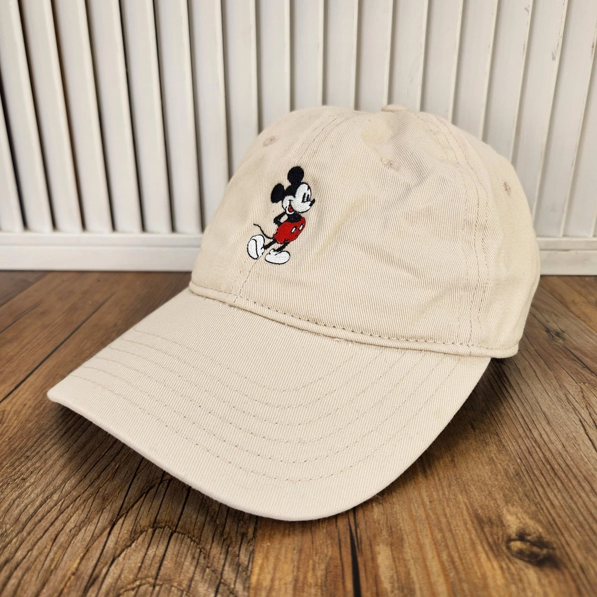 Vintage Disney Mickey Mouse Baseball Cap 100% Cotton Embroidered Khaki 80\'s Amazon.com: Disney Mickey Mouse Adult History Baseball Cap  main image 2