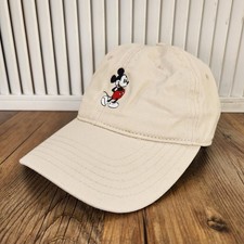 Disney Mickey Mouse Tan Dad Hat Adjustable Strapback Embroidered Modern Logo Cap