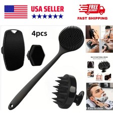 4PCS Silicone Body Scrubber Set Soft Exfoliating Shower Face skin Brush Set