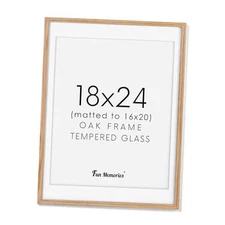 18x24 Picture Frame, Solid Wood 18 x 24 Frame for Wall, 18 by 24 18x24 - 1P Oak