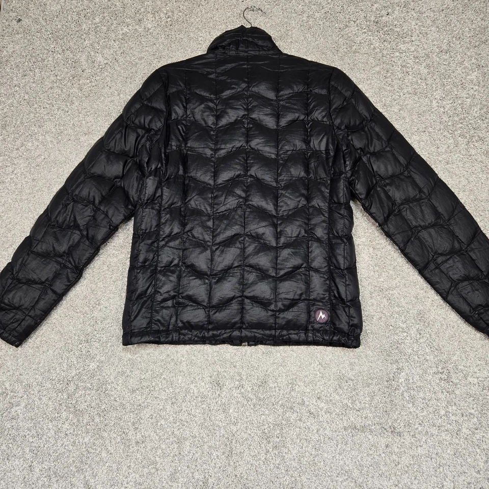 Chaqueta acolchada Marmot Down 800 Fill para mujer pequeña ligera negra cremallera completa Foto 2 de 4