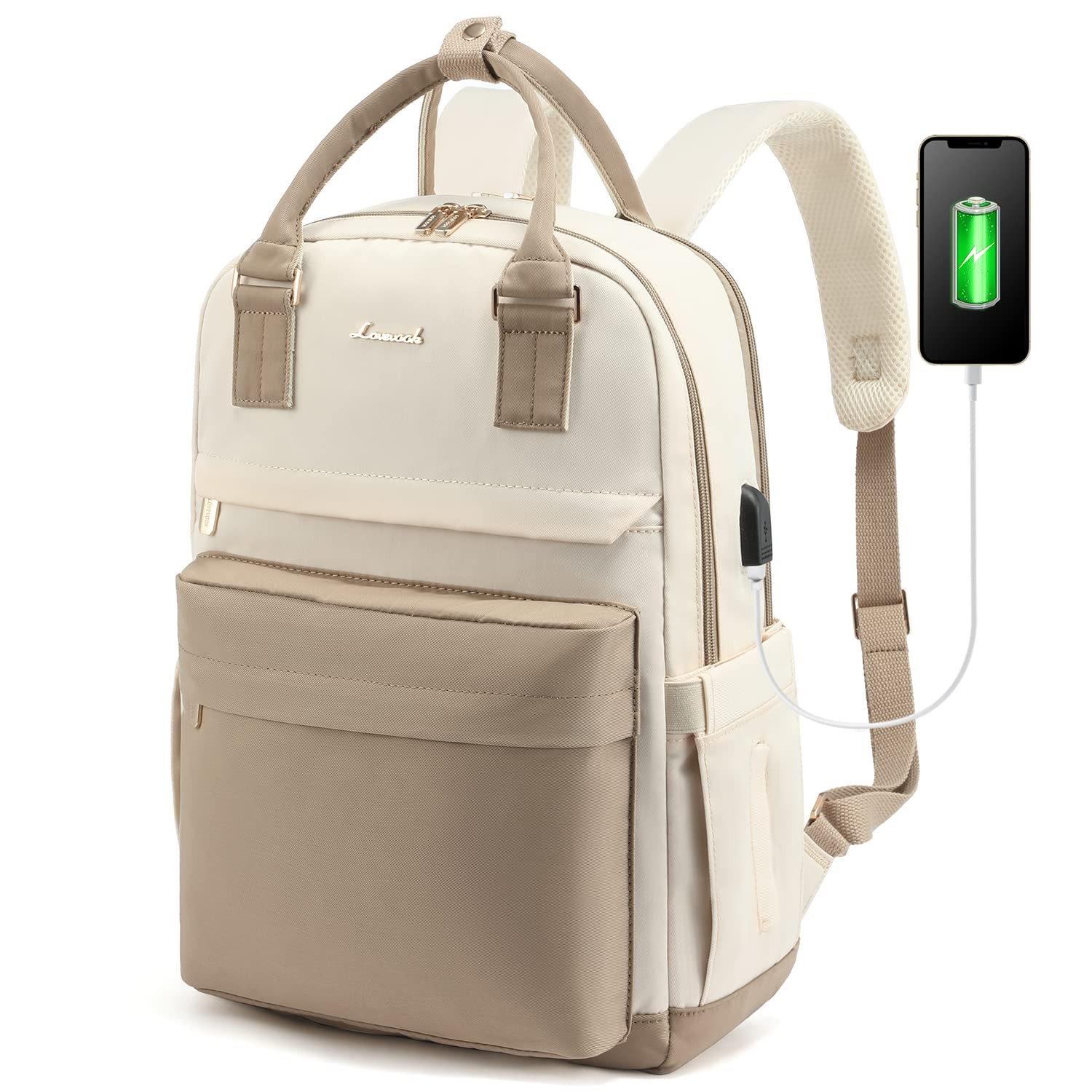Stylish Women's 15.6 Inch Laptop Backpack with USB Port & Waterproof Design-image