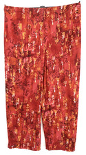 NEW CHICO'S TRAVELERS Women's Acetate Travel Knit Capri Pants Ancient Symbol 0 S