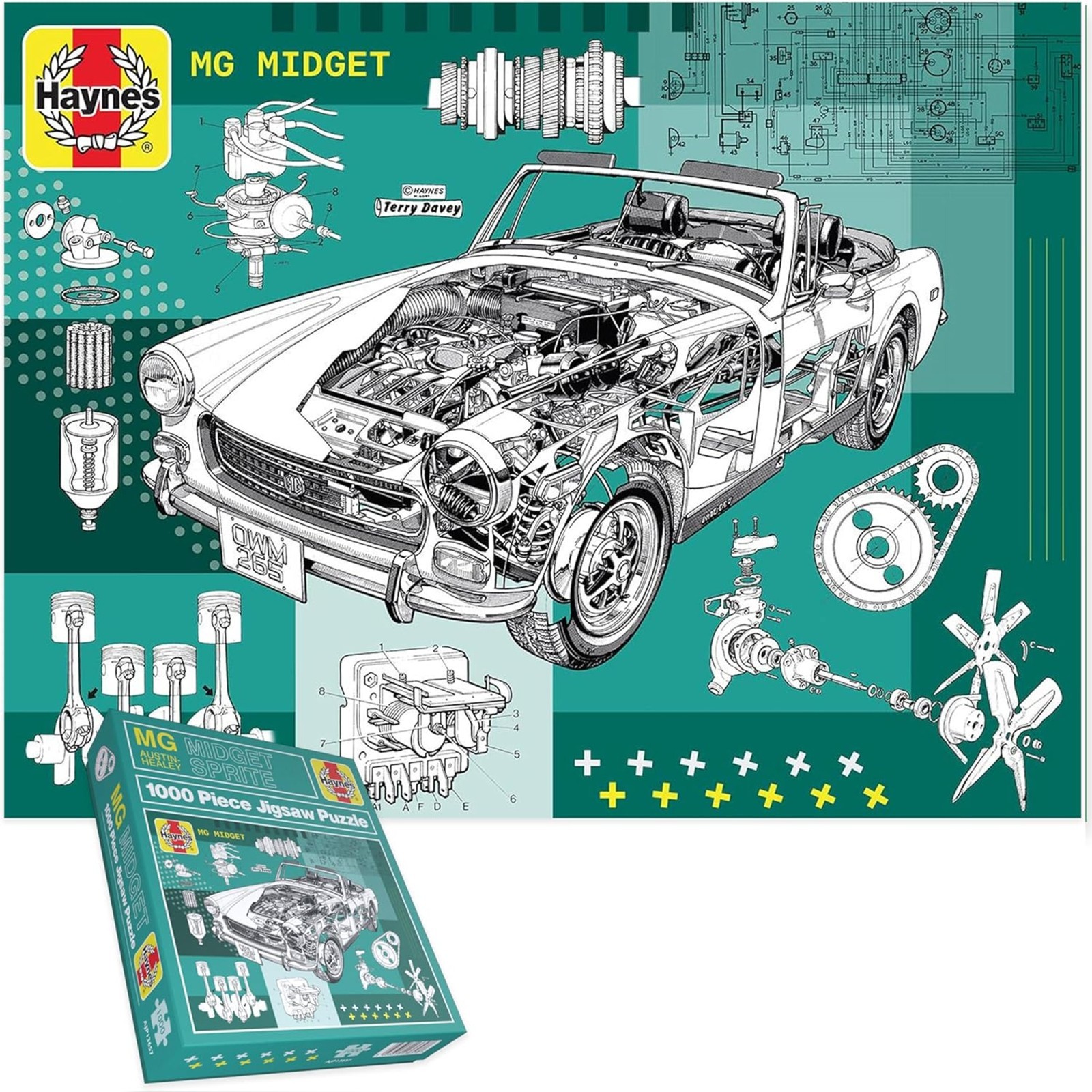 Haynes MG Midget Jigsaw Puzzle 1000 Pieces – Classic British Sports Car