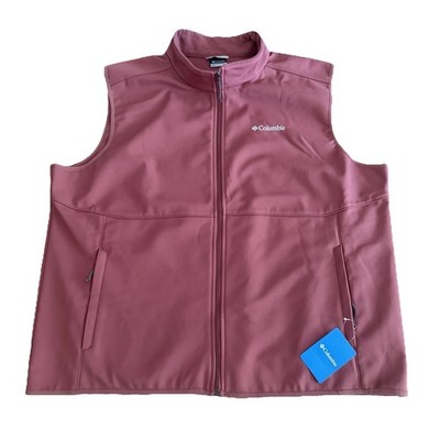 Columbia Men s XXL/2TG Resolute Peak EXS Softshell Vest Salmon Color Pockets NEW