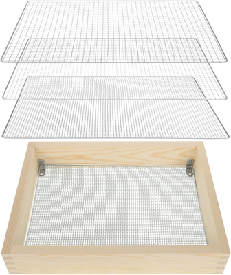 #ad Wooden Dirt Sifter for Gardening with 3 Interchangeable Mesh Sizes 4 8mm $43.99