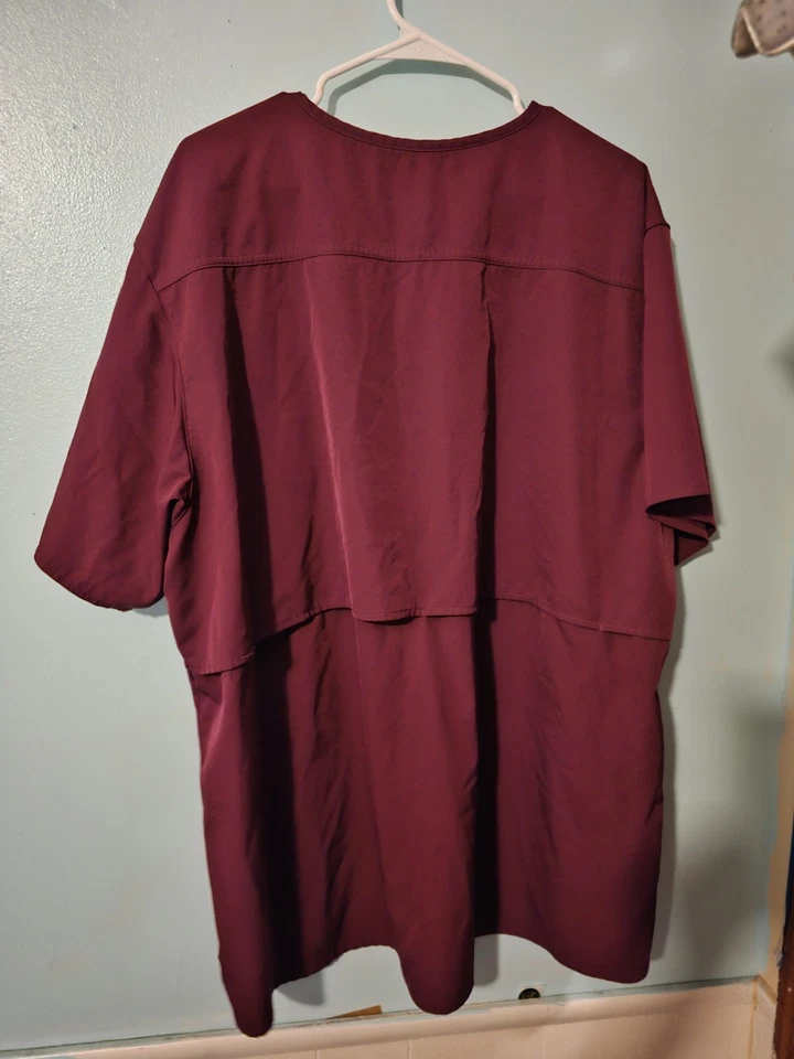 Carhartt Brand Burgundy Color Scrub Top  - sz 2x - Image 3 of 3
