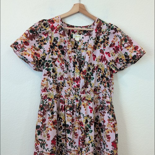 Anthropologie The Somerset V-Neck Tiered Pink Rose Floral Maxi Dress Large - Picture 14 of 17