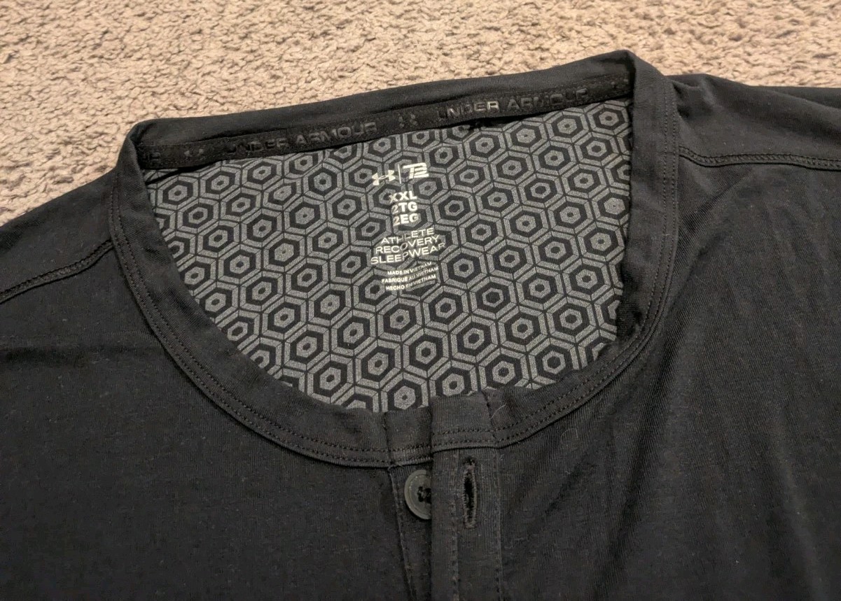 Under Armour Tom Brady TB12 Athlete Recovery Sleepwear Black Shirt Men's 2XL thumbnail 6