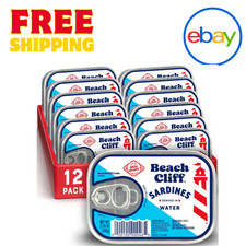 Beach Cliff Sardines in Water   3.75 oz Cans Pack of 12   Wild Caught, High