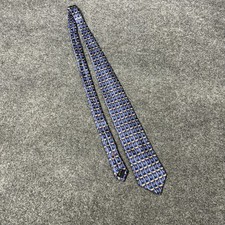 Ermenegildo Zegna Tie Mens One Size Blue Silk Floral Made In Italy Classic
