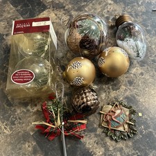 VTG Lot Pine Cone Christmas Ornaments Unique Woodland Tree Theme 1B