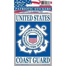 Patriotic United States Coast Guard Sticker 3"x4-1/4" 