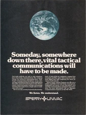 Sperry Univac Vintage Print Ad Tactical Communications Earth 1981