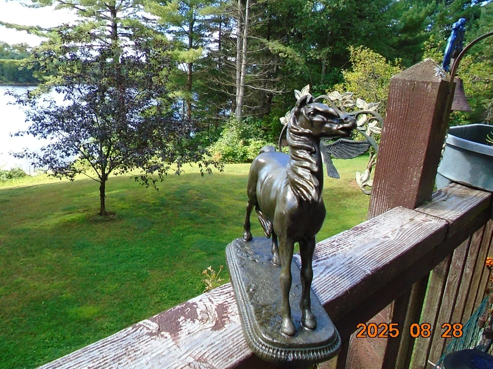 Antique Gilbert" Wild Horse"  Spelter Metal Horse Stallion  Clock Topper - Image 4 of 4