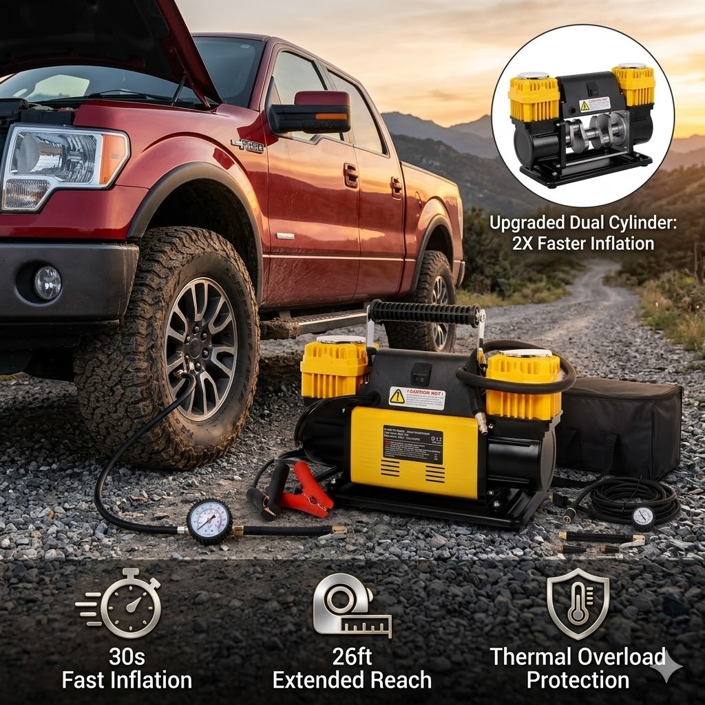 150psi 10.6cfm Tire Inflator For Truck Rv Suv