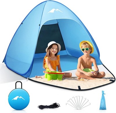 Pop Up Strandmuschel tragbares Strandzelt Dual Zip Design 1-3 Personen Modelle