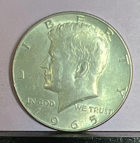 1965 Philadelphia mint kennedy 40% silver half dollar AU