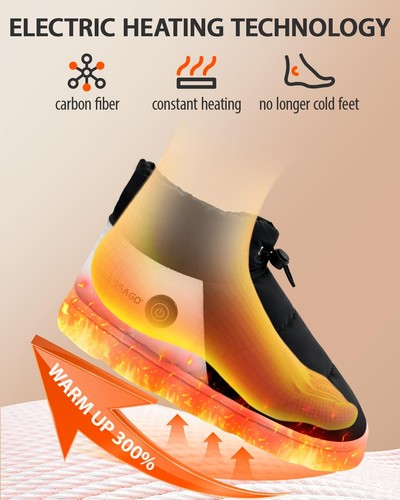 Botas térmicas para hombre mujer unisex zapatillas térmicas calentador de pies impermeables eléctricas... - Imagen 3 de 7
