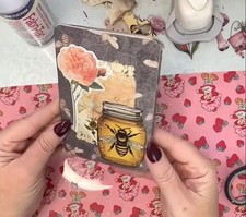 Handmade 2-Window Triple Panel Gate Fold ATC/ACEO Folder w/ Pocket