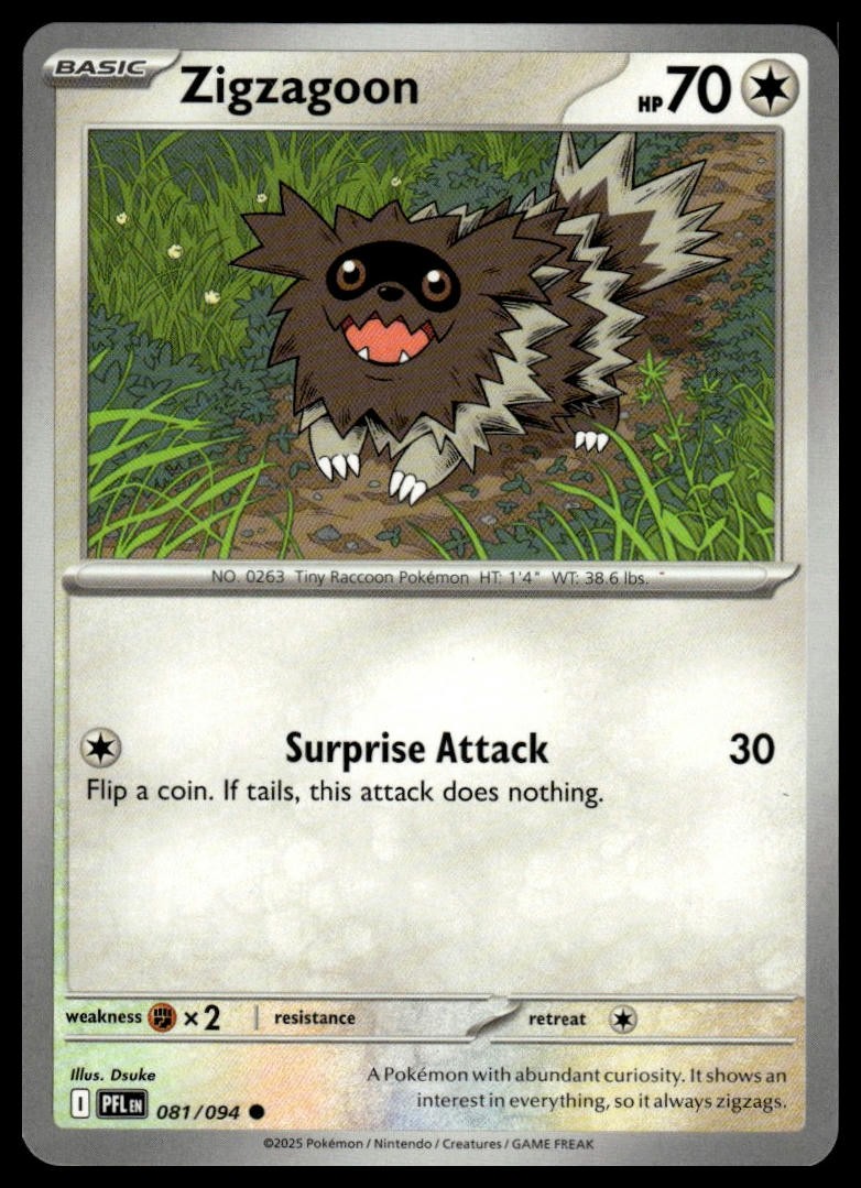 Zigzagoon ME02: Phantasmal Flames 081/094 Normal NM