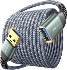 USB Extension Cable 10FT USB 3.0 Extender Male to Female Cord Grey